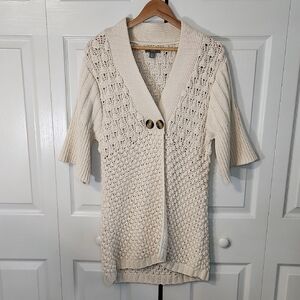 Apt. 9 Womens Beige Chunky Knit‎ Tunic Cardigan Size XL Nordic Cottage Coastal